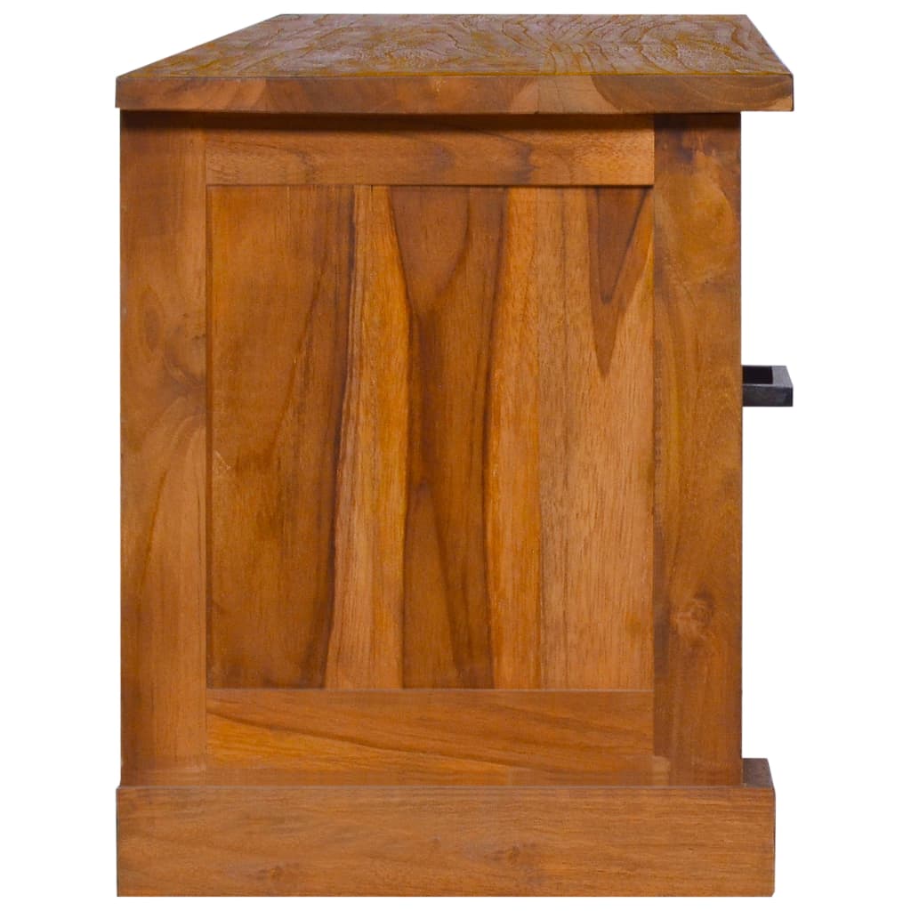 vidaXL TV Cabinet 44.1"x11.8"x14.6" Solid Teak Wood