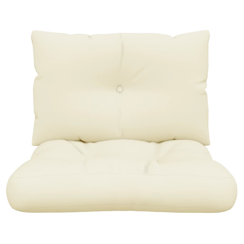 vidaXL Pallet Sofa Cushions 2 pcs Cream Fabric