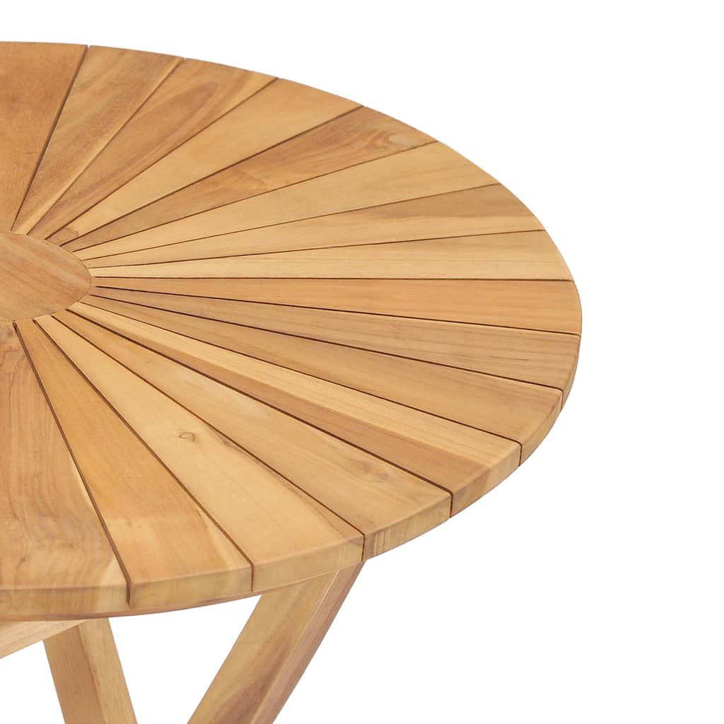 vidaXL Folding Patio Table Ø 23.6" Solid Teak Wood