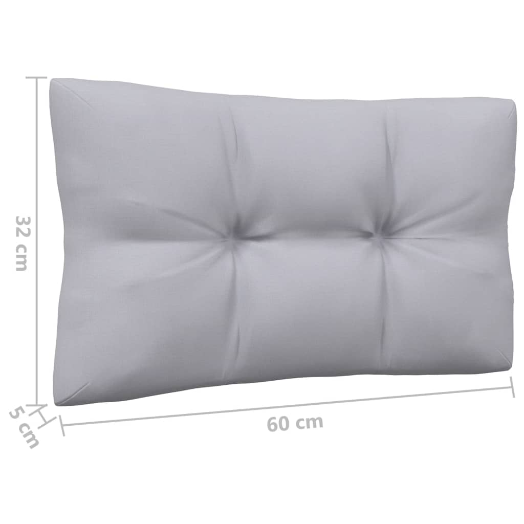 vidaXL 3-Seater Patio Sofa with Gray Cushions Solid Pinewood