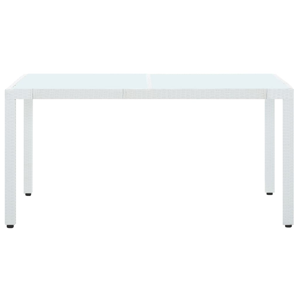 vidaXL Patio Table White 59.1"x35.4"x29.5" Poly Rattan