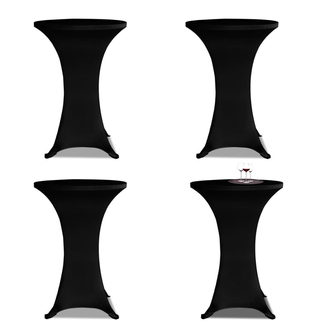 vidaXL Stretch Standing Table Covers 4 pcs 31" Black