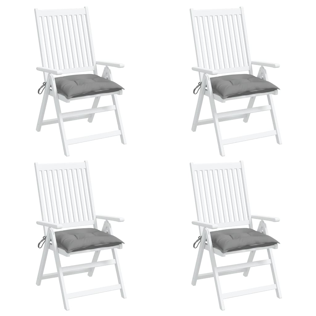 vidaXL Chair Cushions 4 pcs Gray 15.7x15.7"x2.8" Fabric"