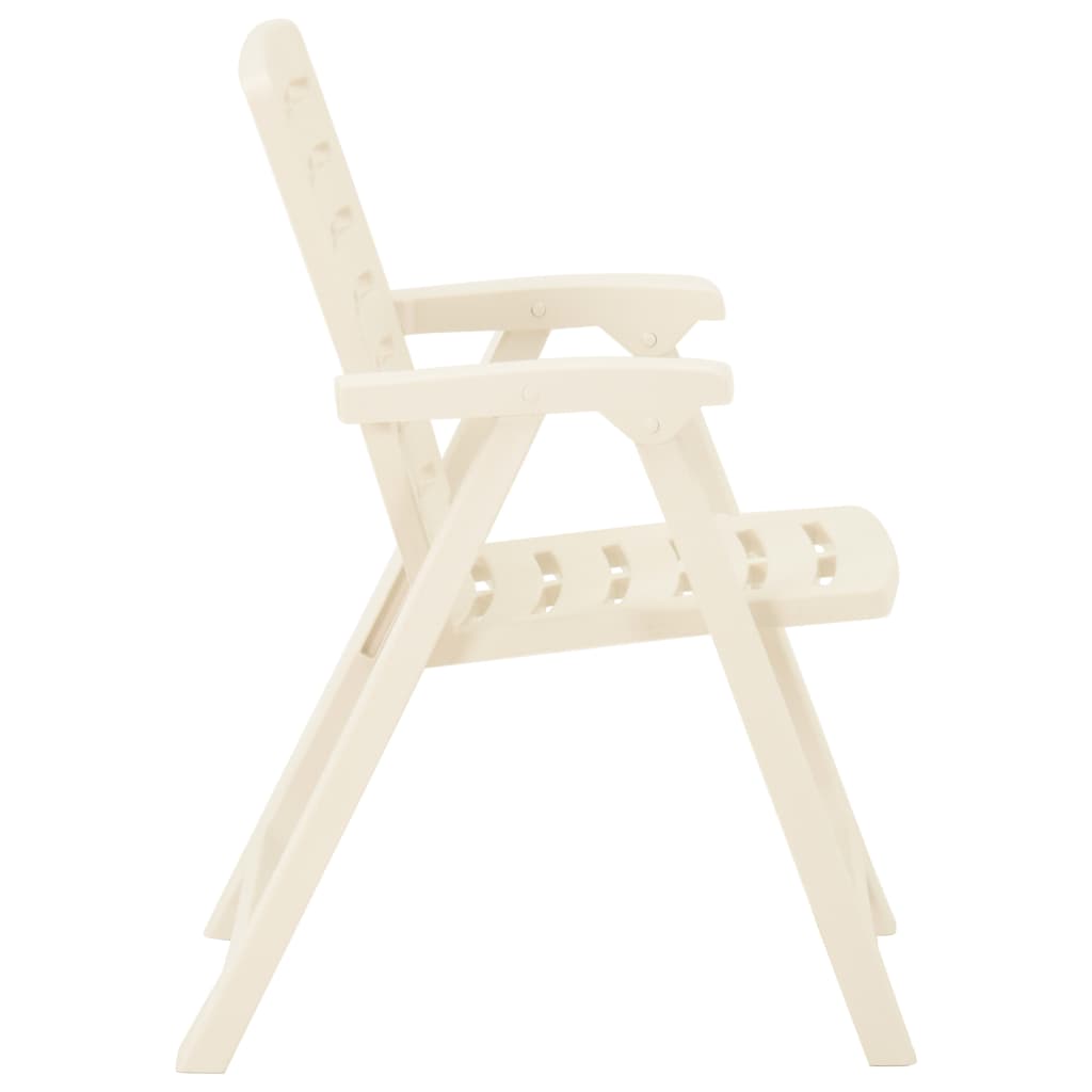 vidaXL Patio Chairs 2 pcs Plastic White