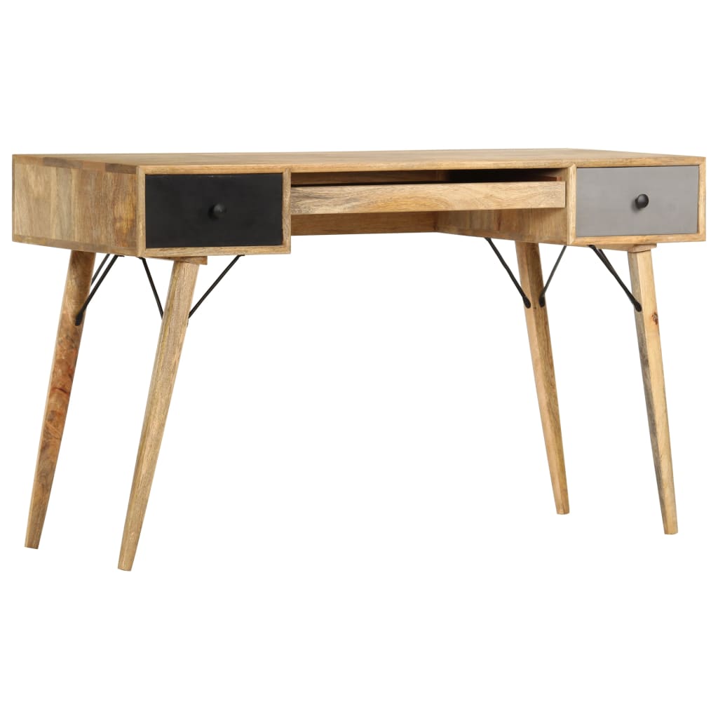 vidaXL Desk with Drawers 51.2"x19.7"x31.5" Solid Mango Wood