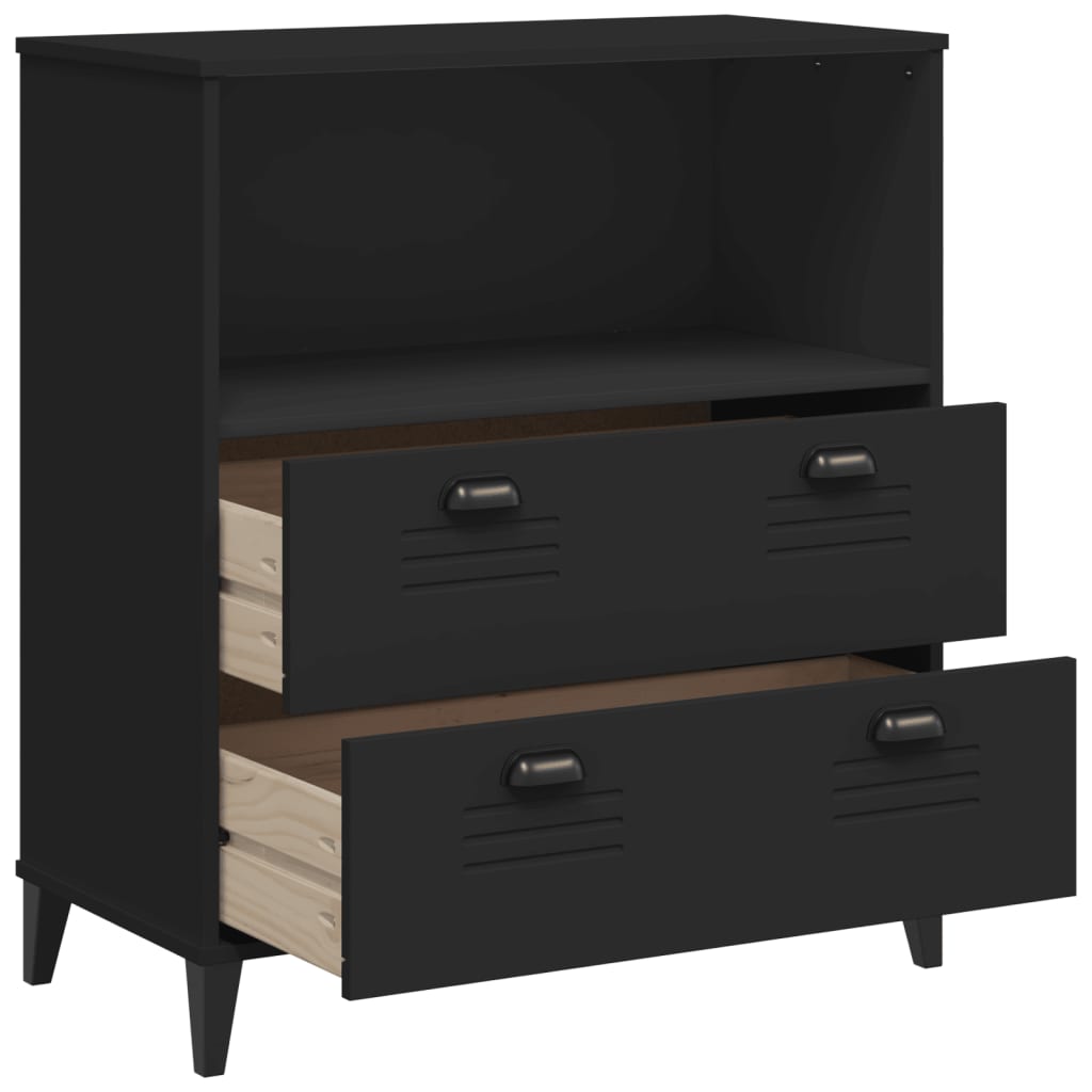 vidaXL Bookcase VIKEN Black 31.5"x15.7"x35.4" Engineered Wood