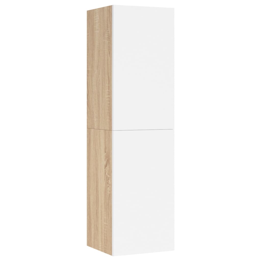 vidaXL TV Stand White and Sonoma Oak 12"x11.8"x43.3" Engineered Wood
