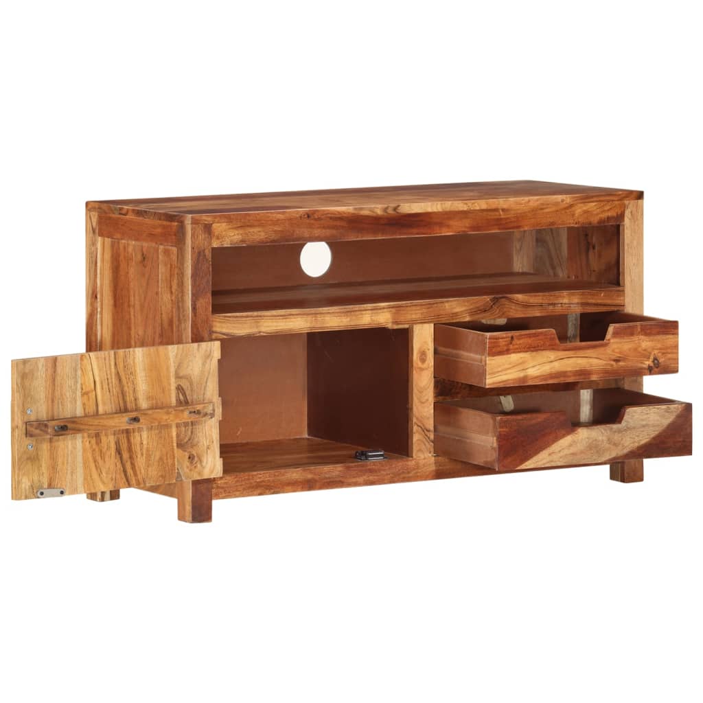 vidaXL TV Stand 35.4"x13.6"x19.7" Solid Wood Acacia