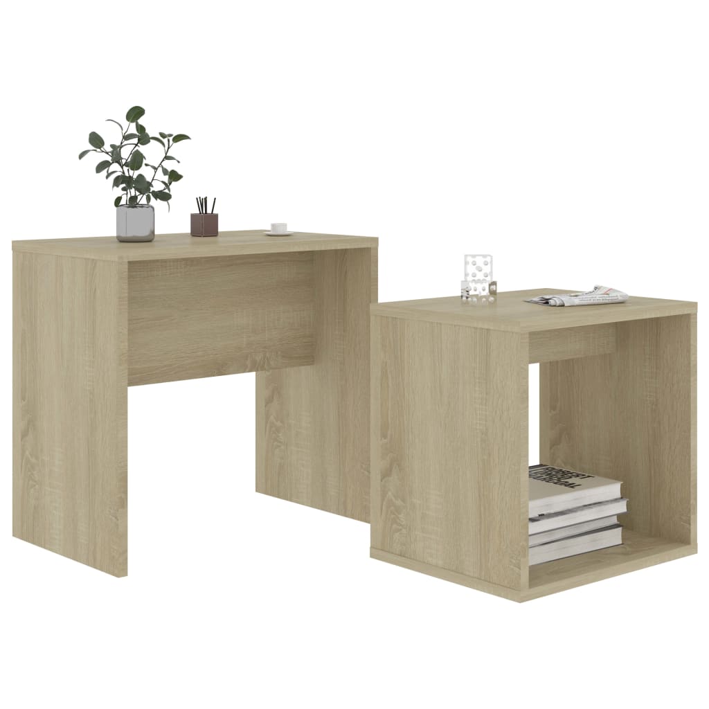 vidaXL Coffee Table Set Sonoma Oak 18.9"x11.8"x17.7" Engineered Wood