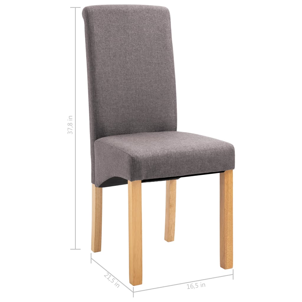 vidaXL Dining Chairs 4 pcs Taupe Fabric