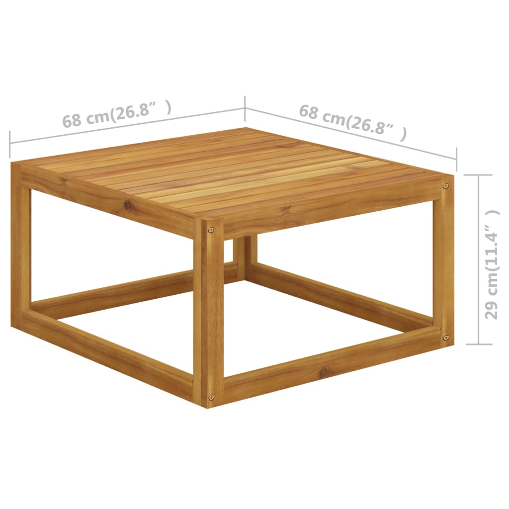 vidaXL 3 Piece Patio Lounge Set with Cream Cushions Solid Acacia Wood