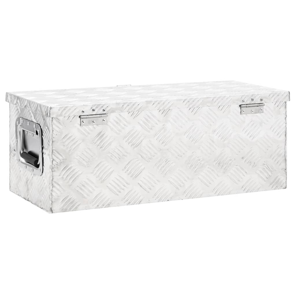 vidaXL Storage Box Silver 27.6"x12.2"x10.6" Aluminum