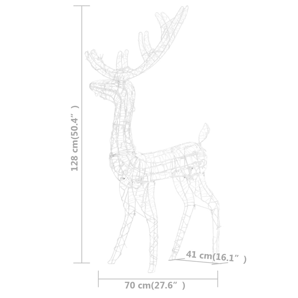 vidaXL Acrylic Reindeer Family Christmas Decoration 300 LED Colorful