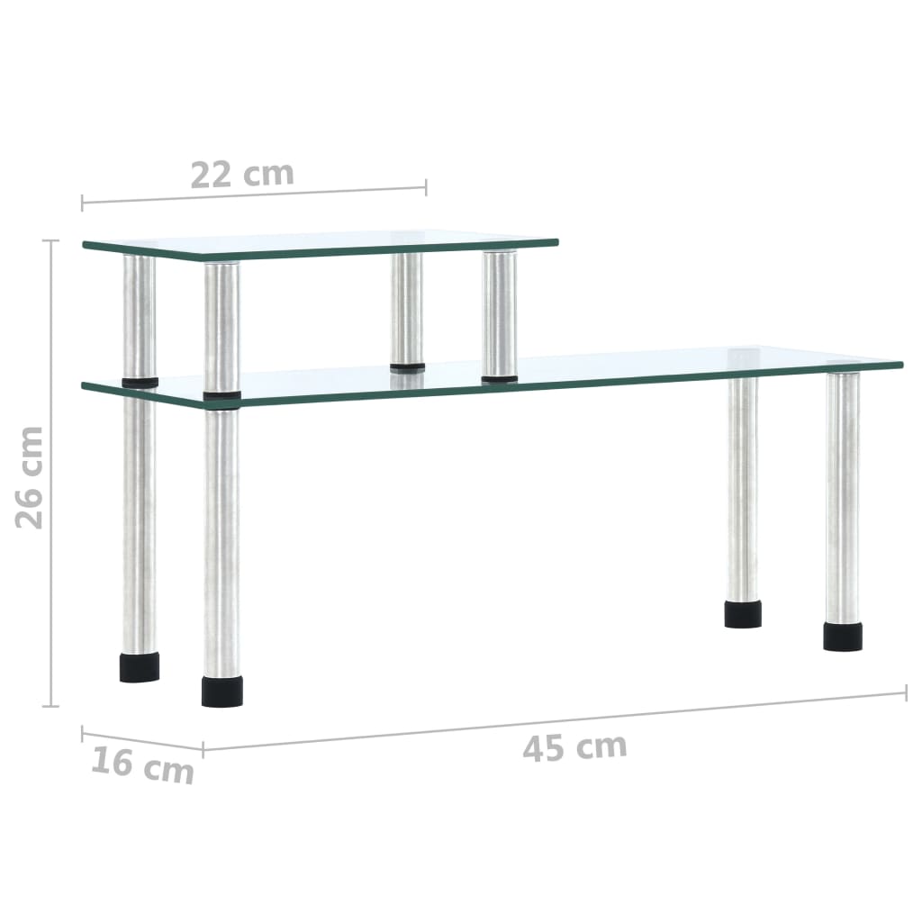 vidaXL Kitchen Shelf Transparent 17.7"x6.3"x10.2" Tempered Glass