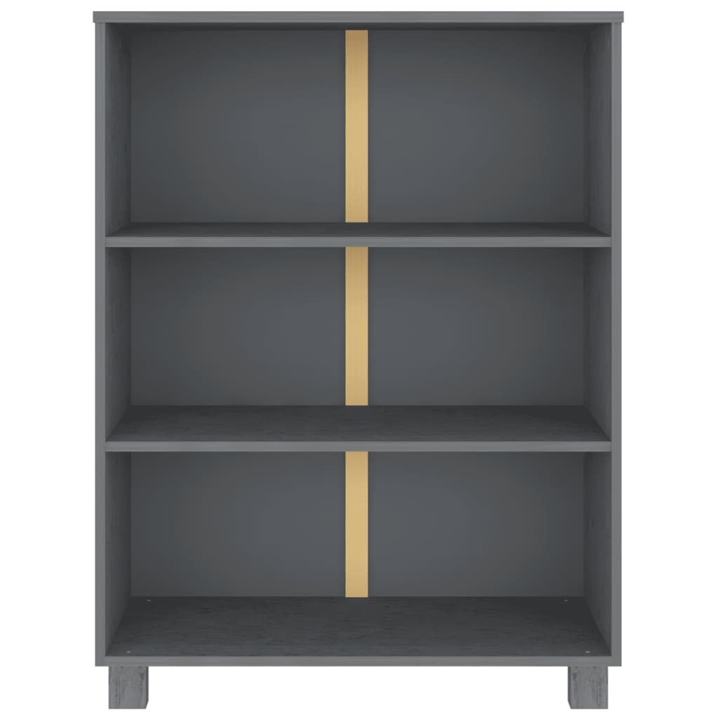 vidaXL Book Cabinet HAMAR Dark Gray 33.5"x13.8"x44.1" Solid Wood Pine