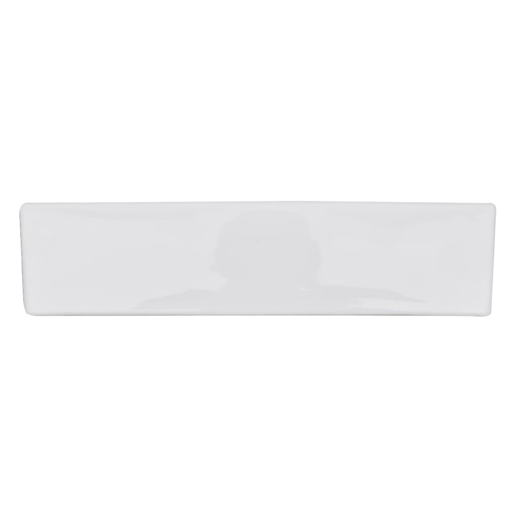 vidaXL Bathroom Basin Ceramic White 18.3"x12.6"x4.5"