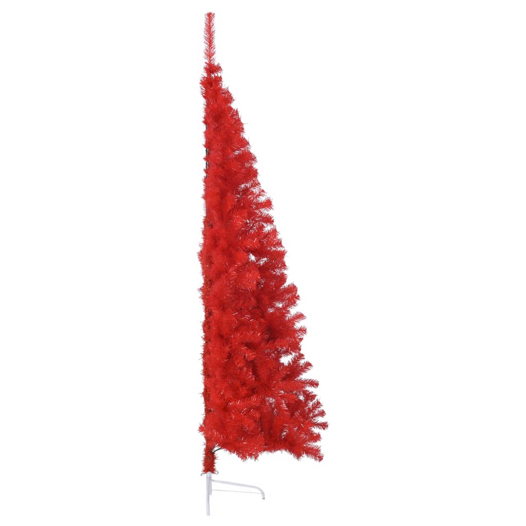 vidaXL Artificial Half Christmas Tree with Stand Red 7 ft PVC