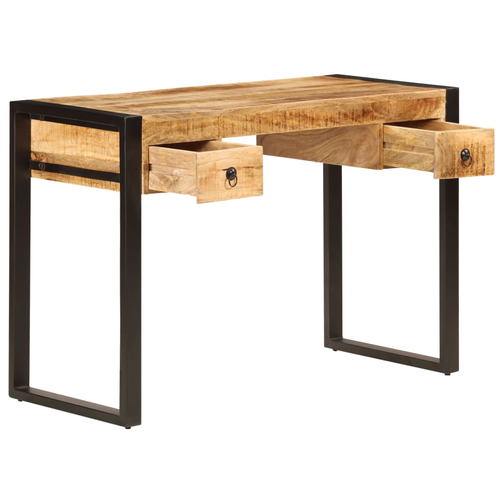 vidaXL Desk with 2 Drawers 43.3"x19.7"x30.3" Solid Mango Wood