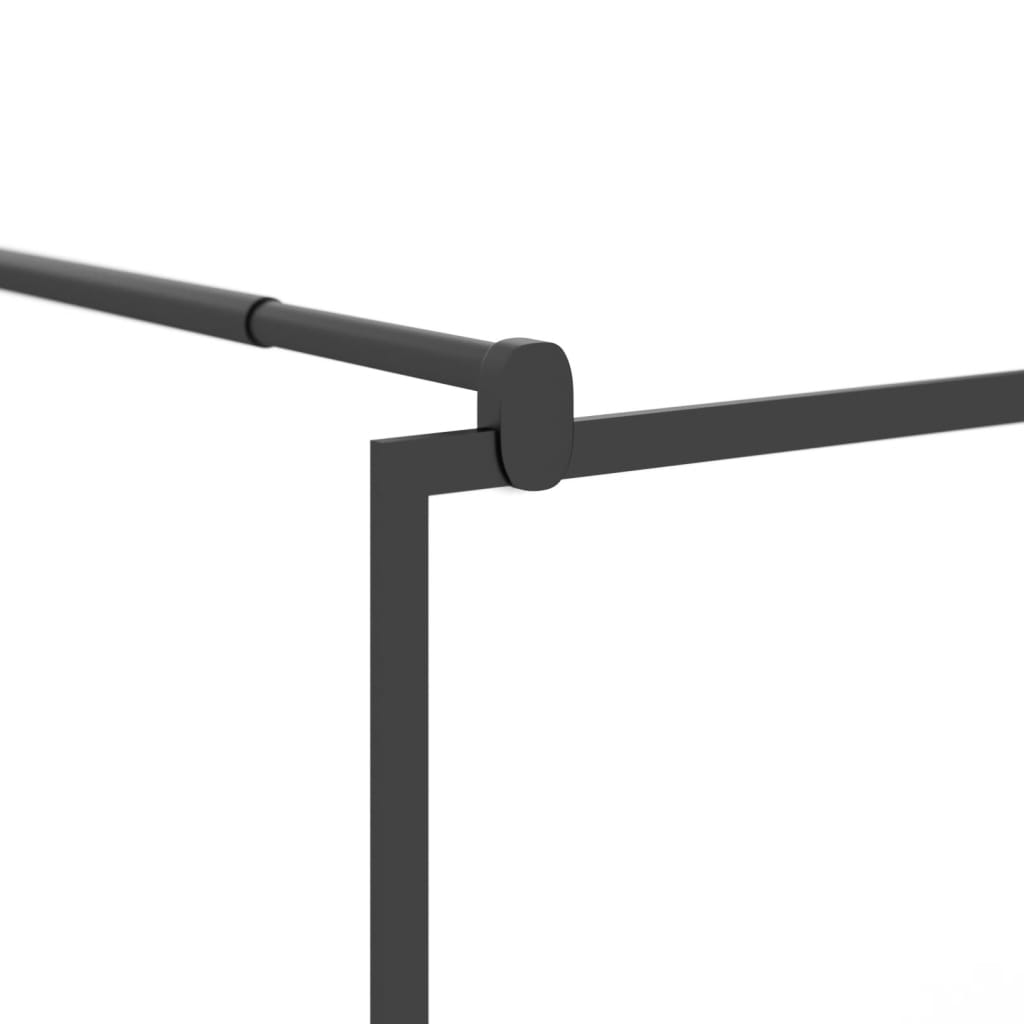 vidaXL Walk-in Shower Wall 45.3"x76.8" ESG Glass with Stone Design Black
