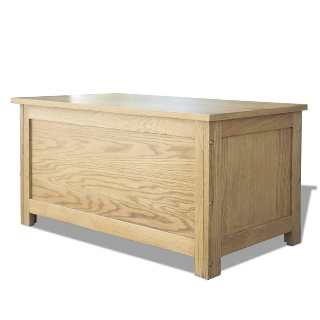 vidaXL Storage Box Solid Oak Wood 35.4"x17.7"x17.7"