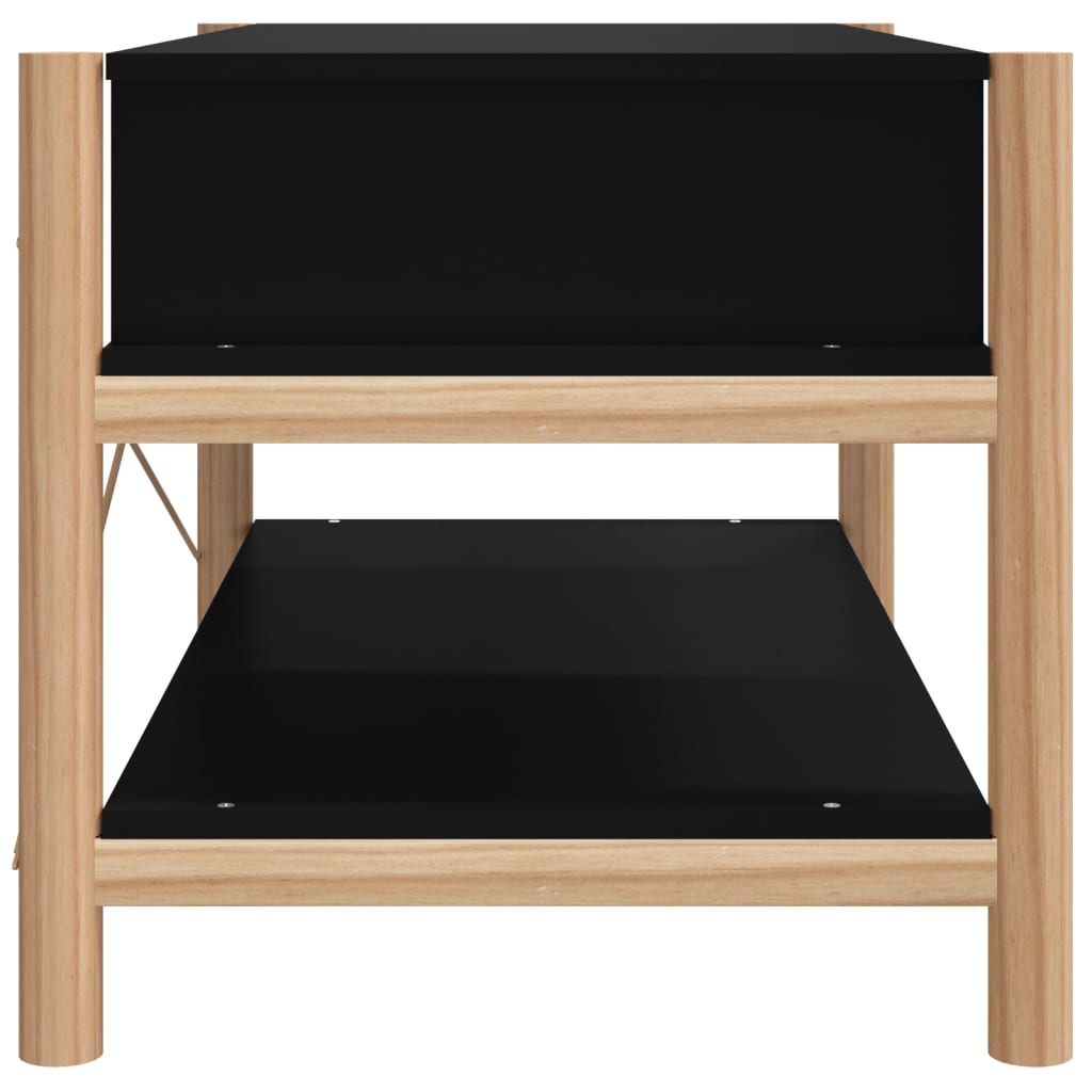 vidaXL Coffee Table Black 32.3"x18.9"x17.7" Engineered Wood