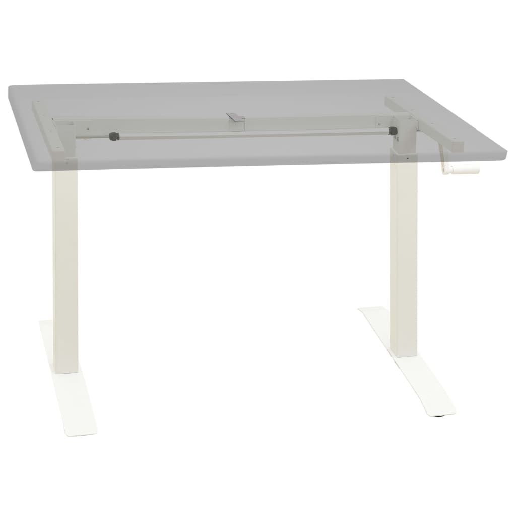 vidaXL Manual Height Adjustable Standing Desk Frame Hand Crank White
