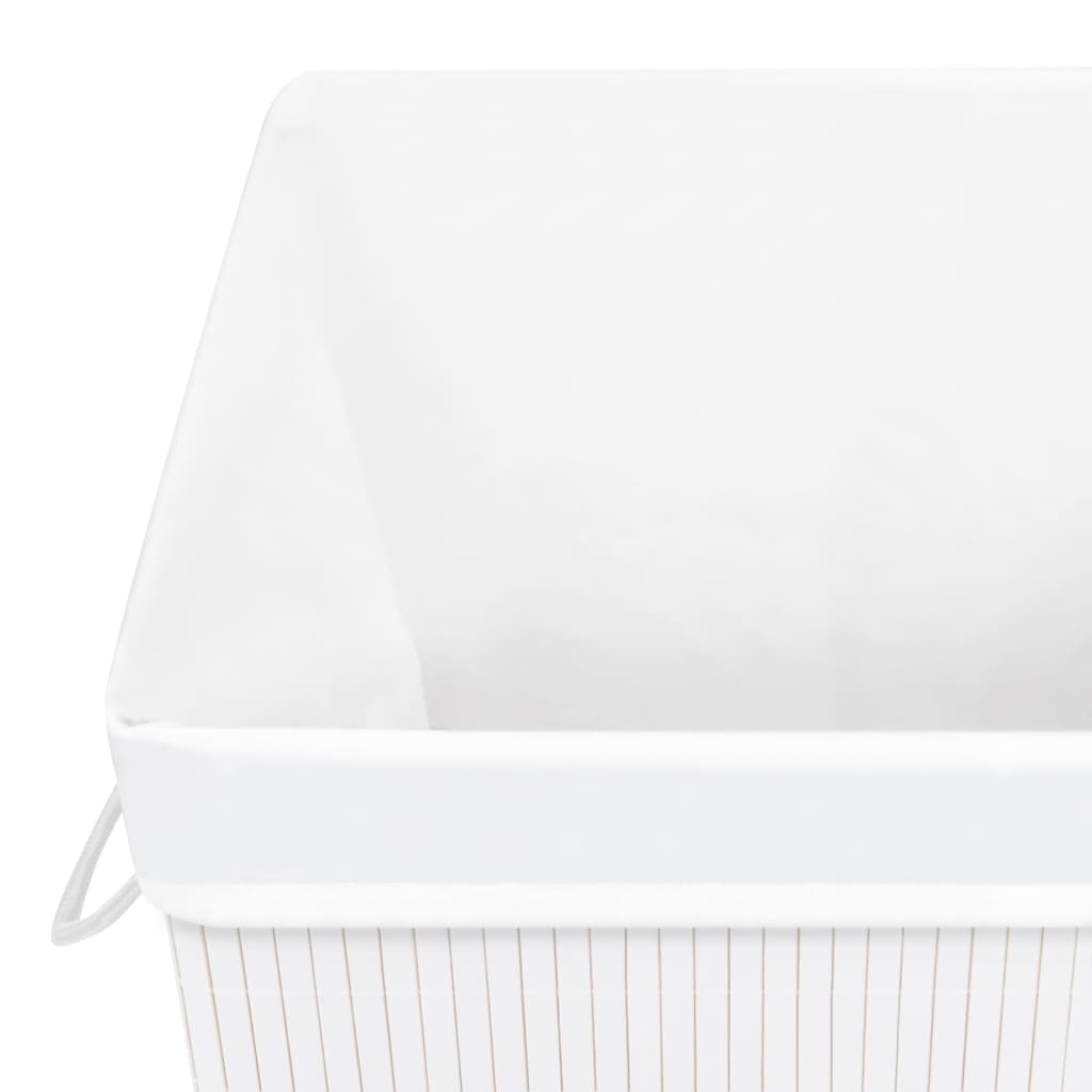 vidaXL Bamboo Laundry Basket White