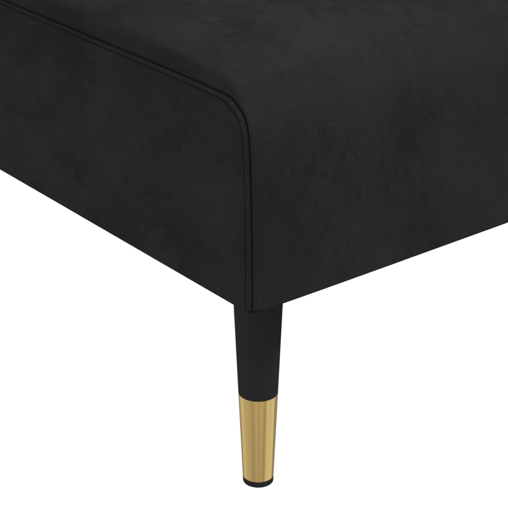 vidaXL L-shaped Sofa Bed Black 106.7"x55.1"x27.6" Velvet