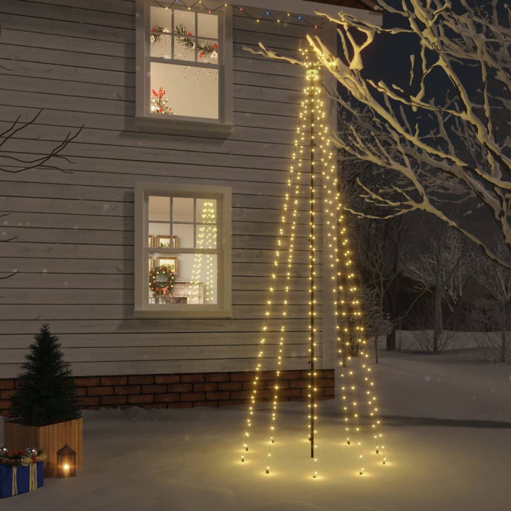 vidaXL Christmas Tree with Spike Warm White 310 LEDs 10 ft