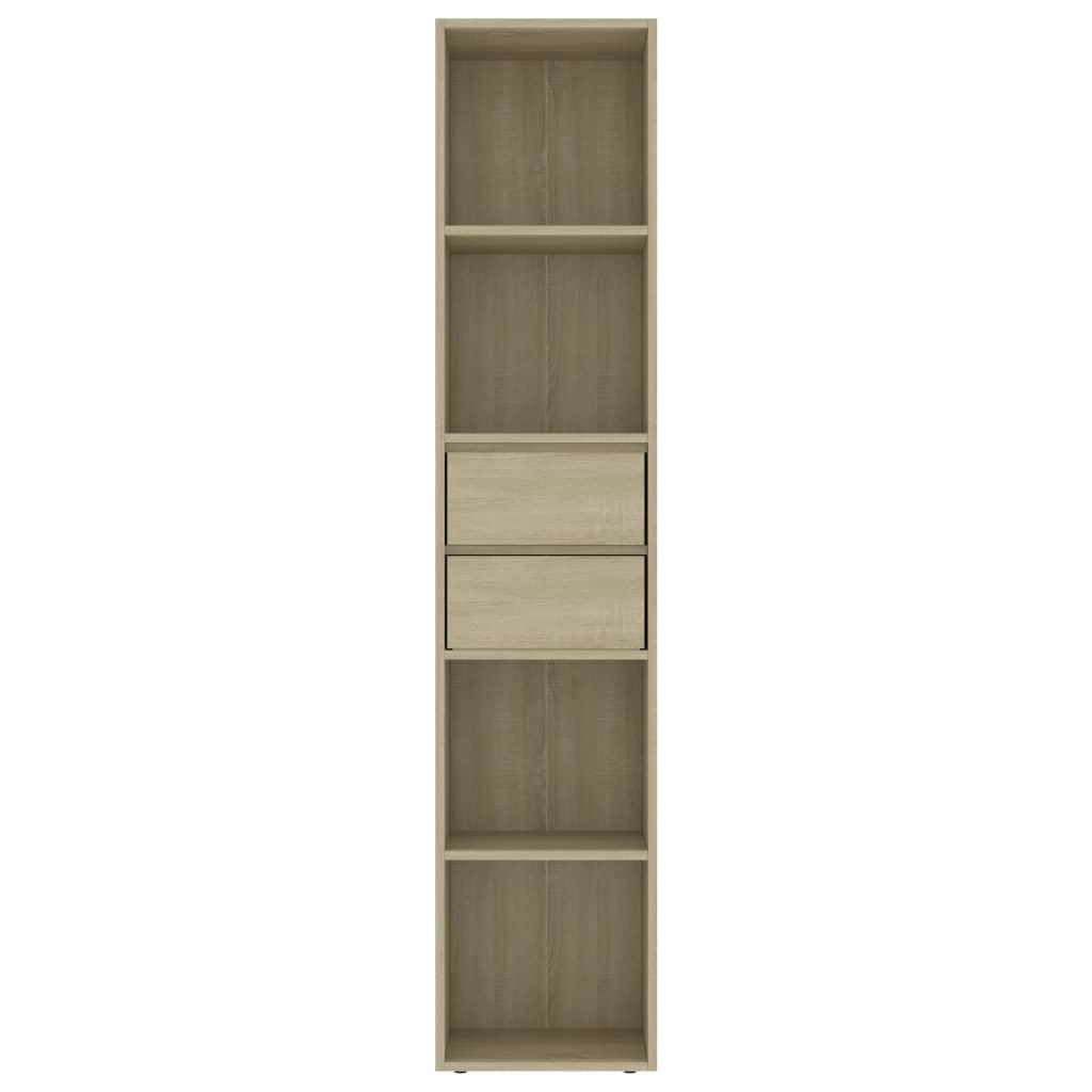 vidaXL Book Cabinet Sonoma Oak 14.2"x11.8"x67.3" Engineered Wood