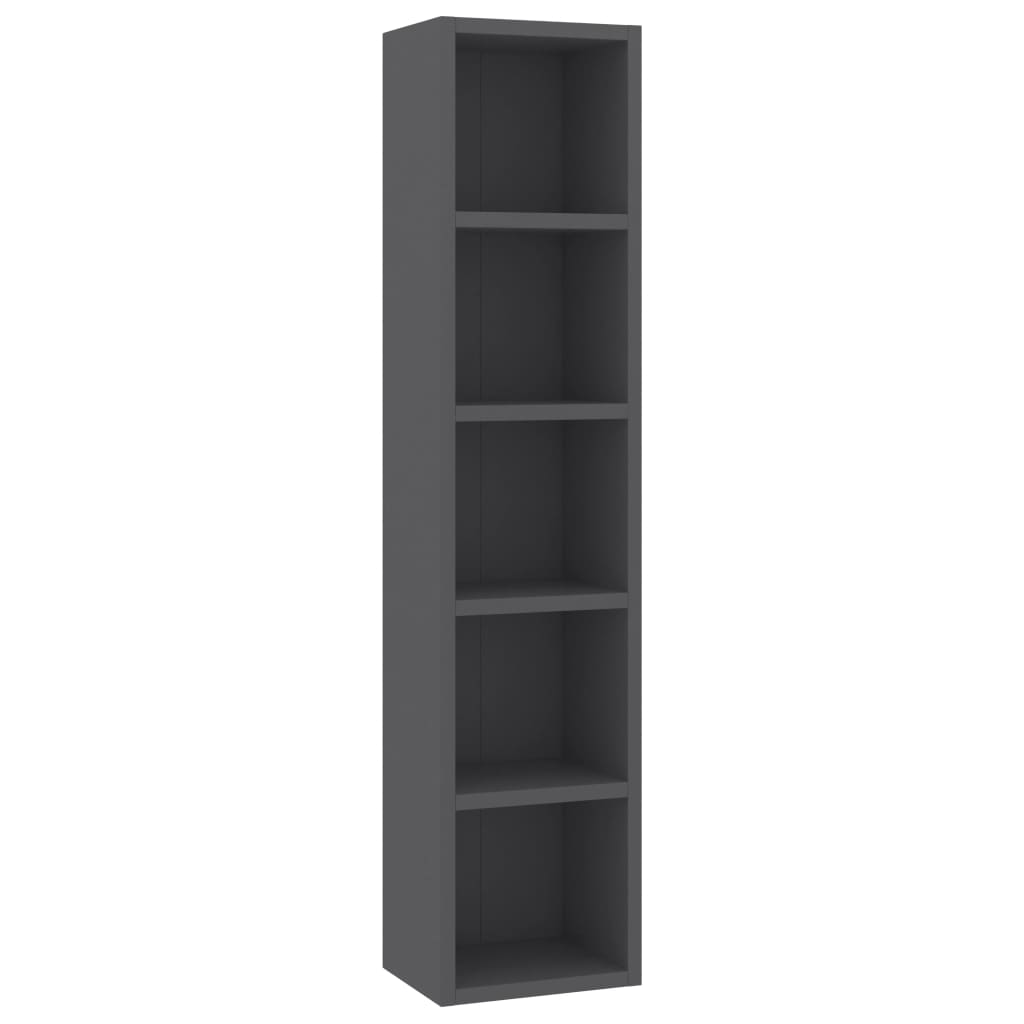 vidaXL CD Cabinet Gray 8.3"x6.3"x36.8" Engineered Wood