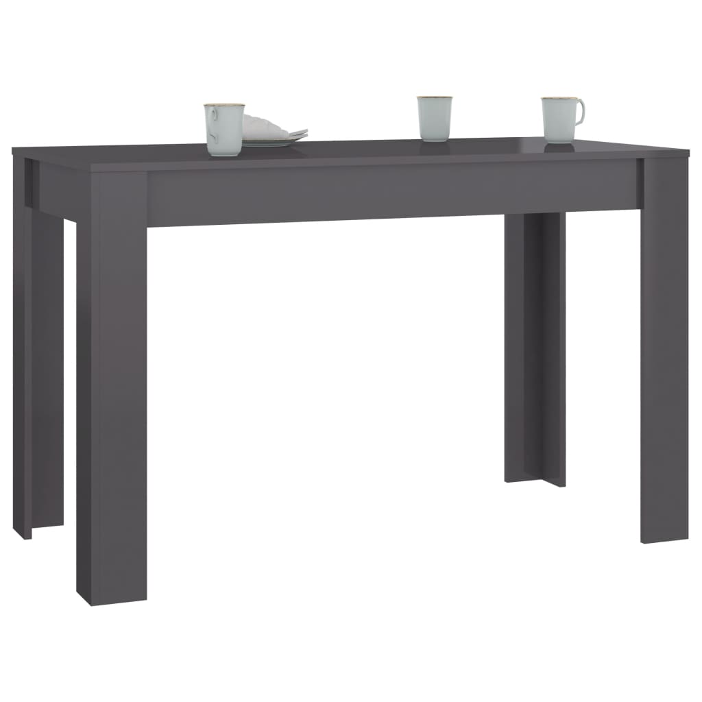 vidaXL Dining Table High Gloss Gray 47.2"x23.6"x29.9" Chipboard