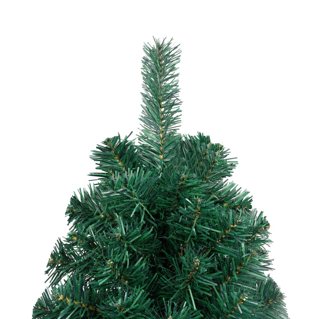 vidaXL Artificial Half Pre-lit Christmas Tree with Ball Set Green 59.1"