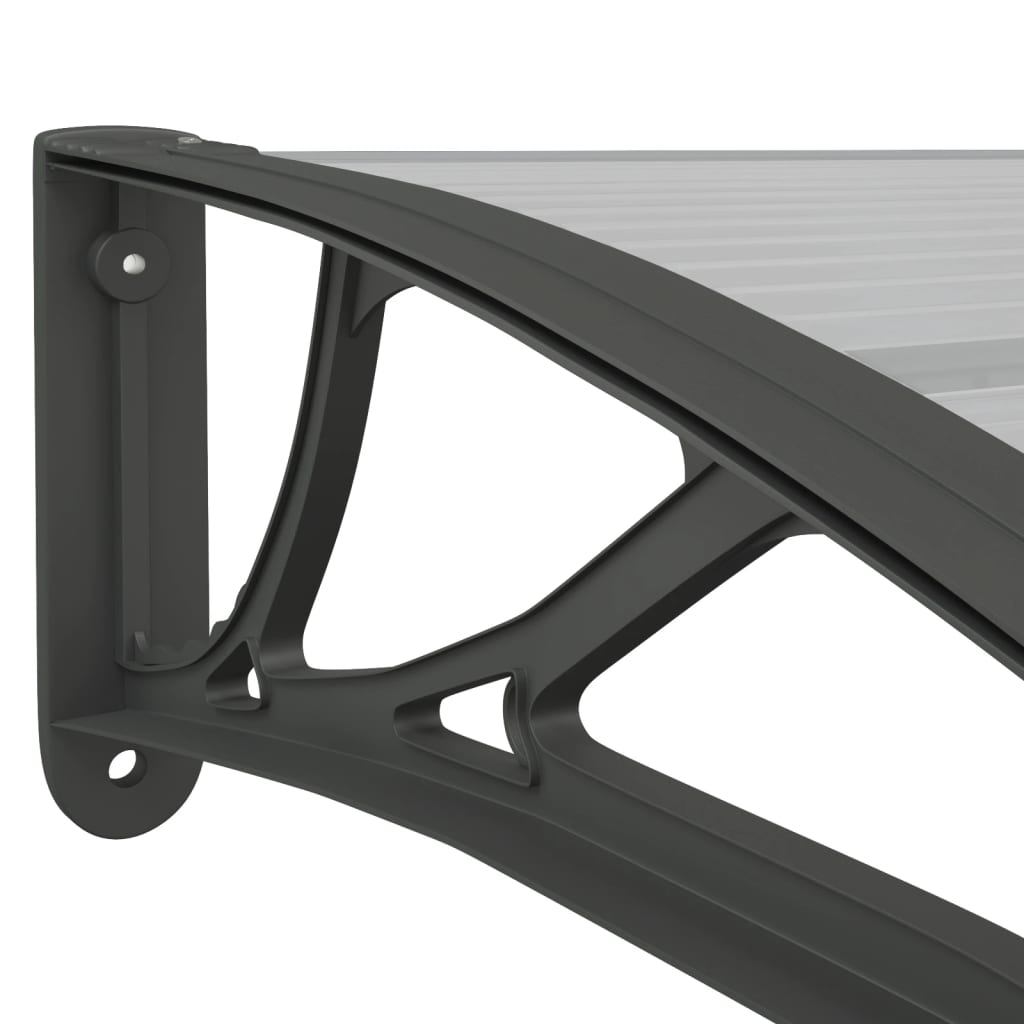 vidaXL Door Canopy Black and Transparent 157.5"x29.5" Polycarbonate