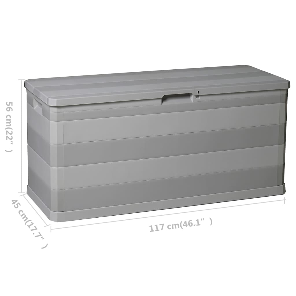 vidaXL Patio Storage Box Gray 46.1"x17.7"x22"