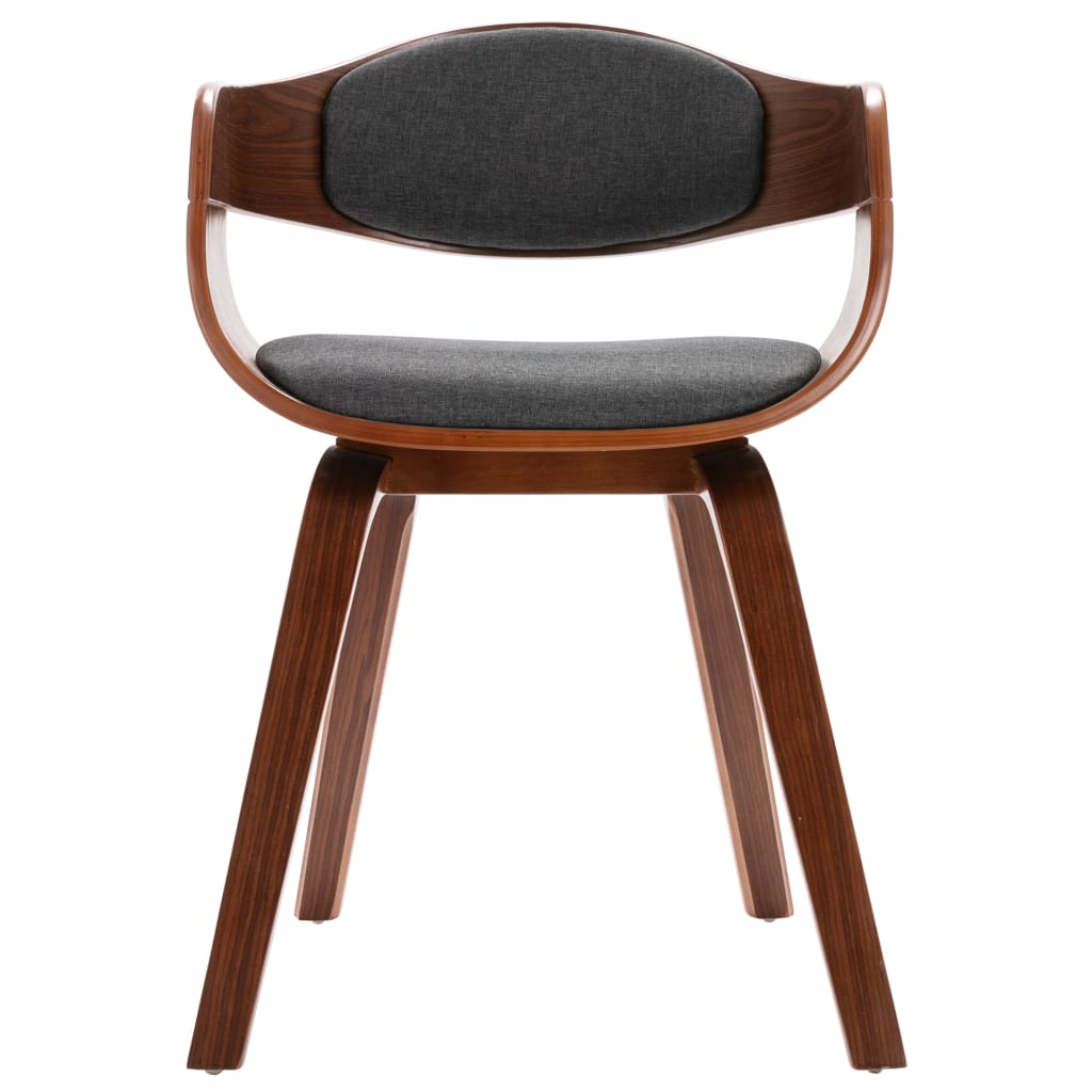 vidaXL Dining Chairs 6 pcs Bent Wood and Gray Fabric