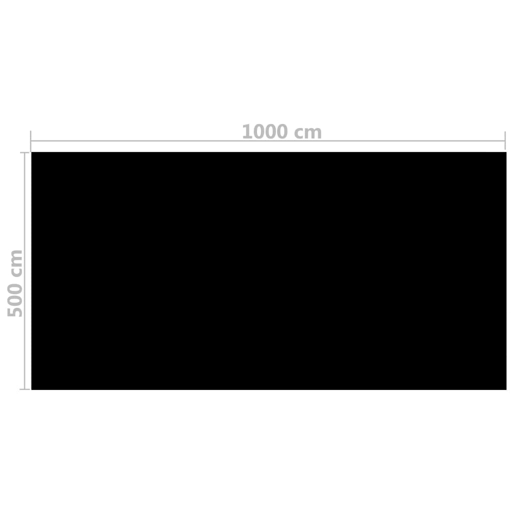 Floating Rectangular PE Solar Pool Film 33 x 16.5 ft Black