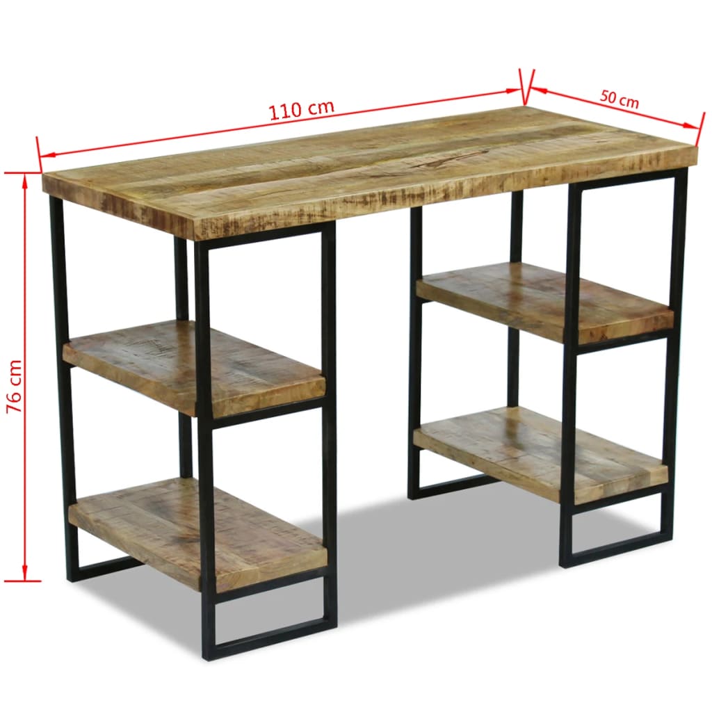 vidaXL Office Desk Mango Wood 43.3"x19.7"x30"