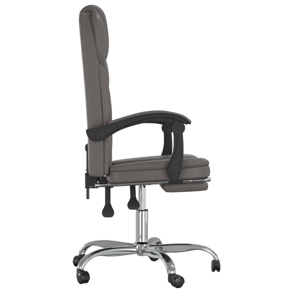 vidaXL Reclining Office Chair Gray Faux Leather