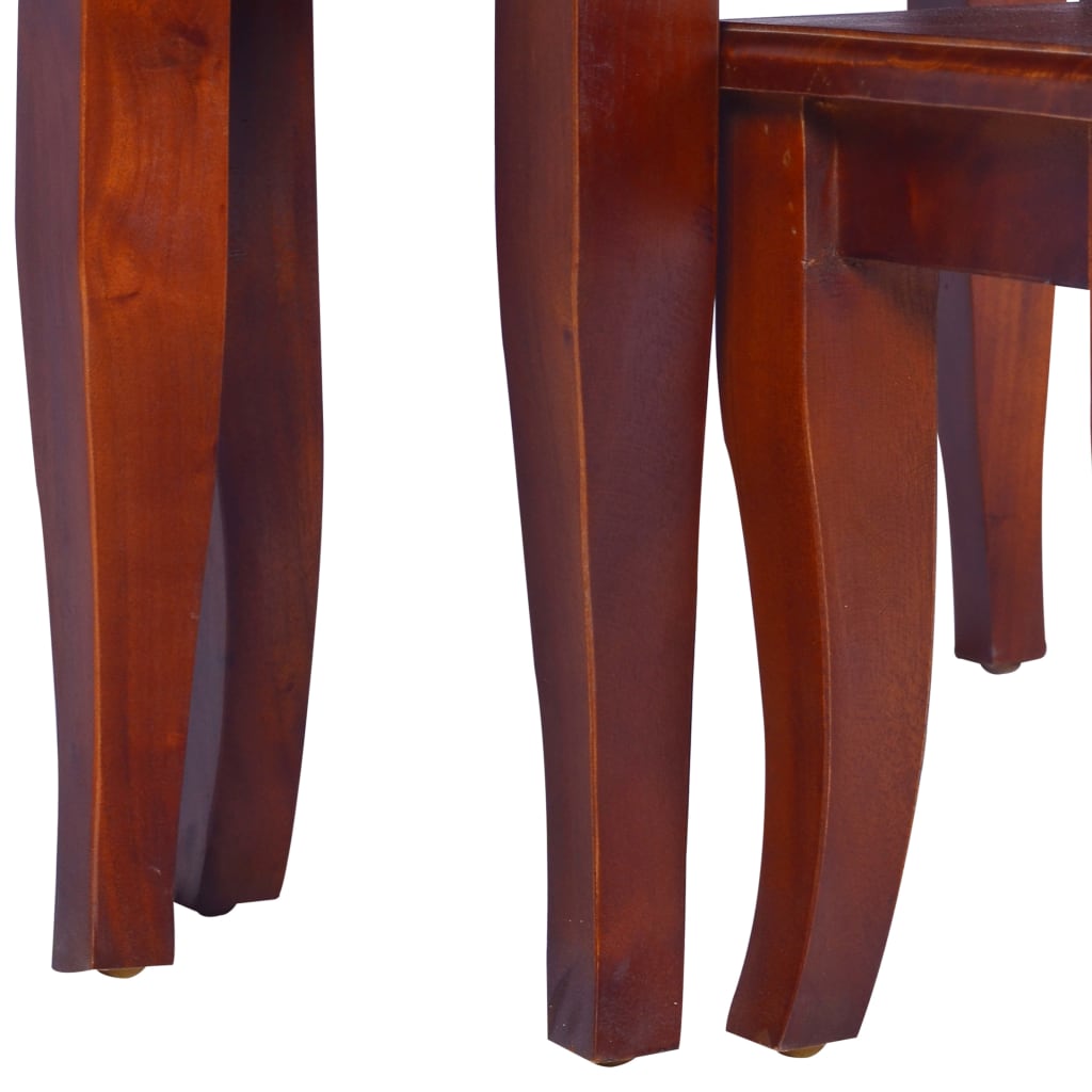 vidaXL Side Tables 3 pcs Classical Brown Solid Mahogany Wood