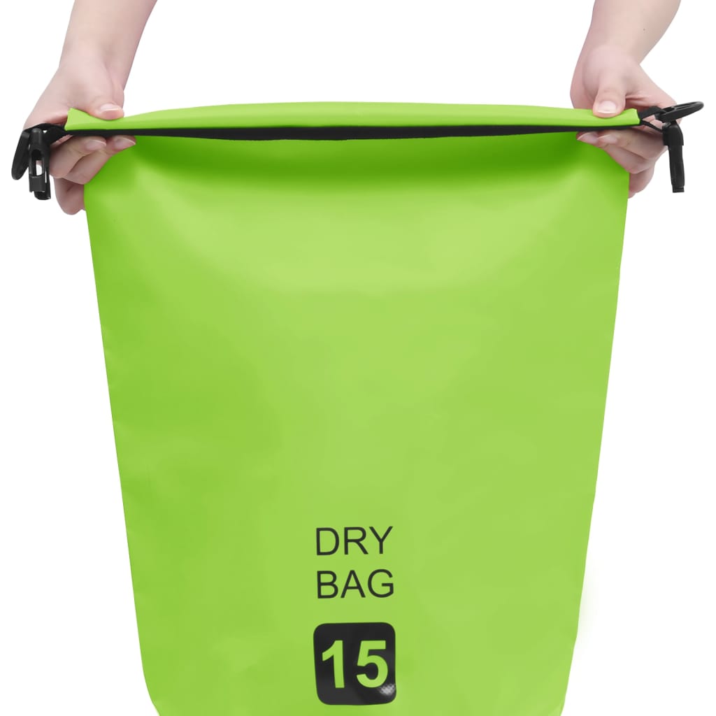 vidaXL Dry Bag Green 4 gal PVC