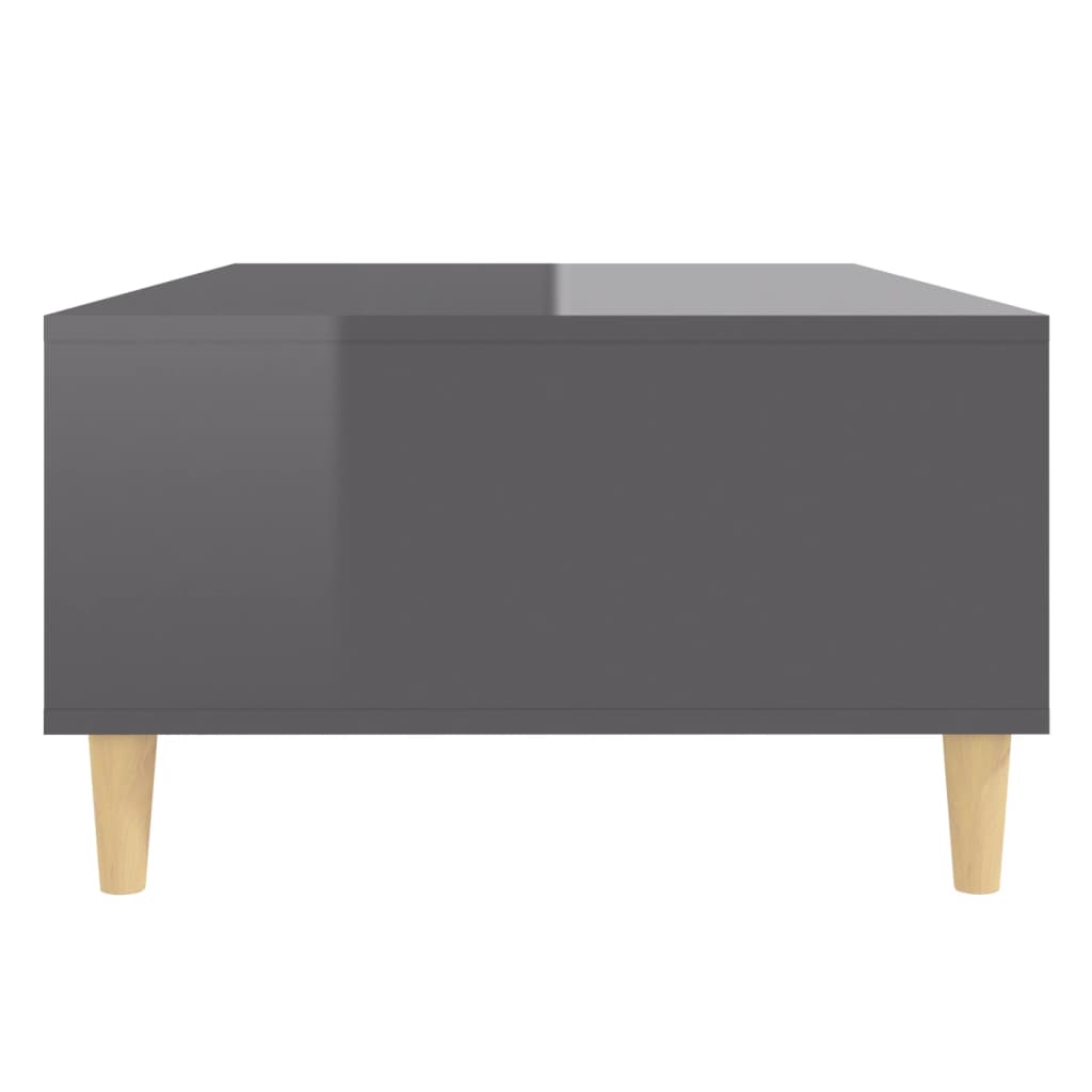 vidaXL Coffee Table High Gloss Gray 40.7"x23.6"x13.8" Engineered Wood