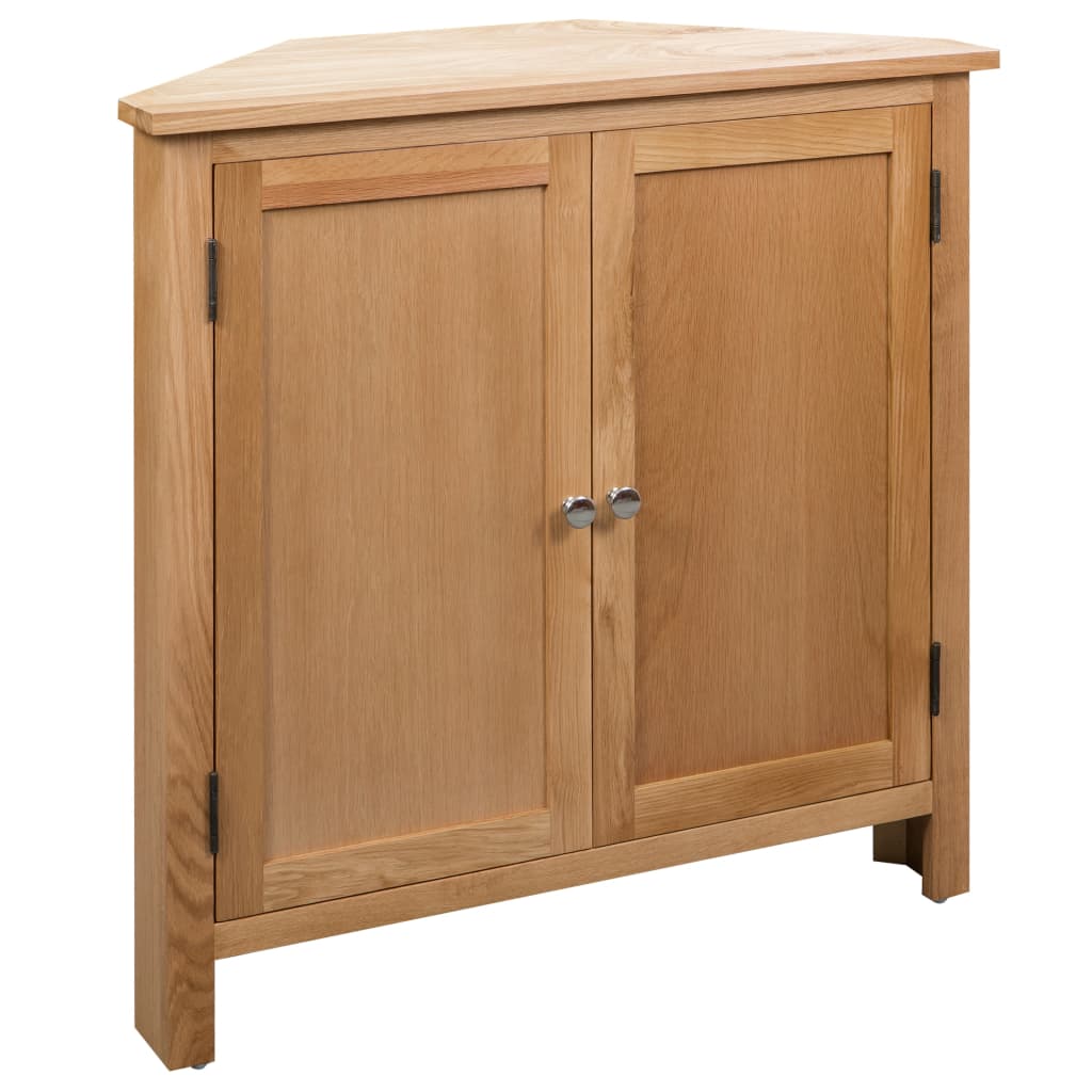 vidaXL Corner Cabinet 31.4"x13.1"x30.7" Solid Oak Wood