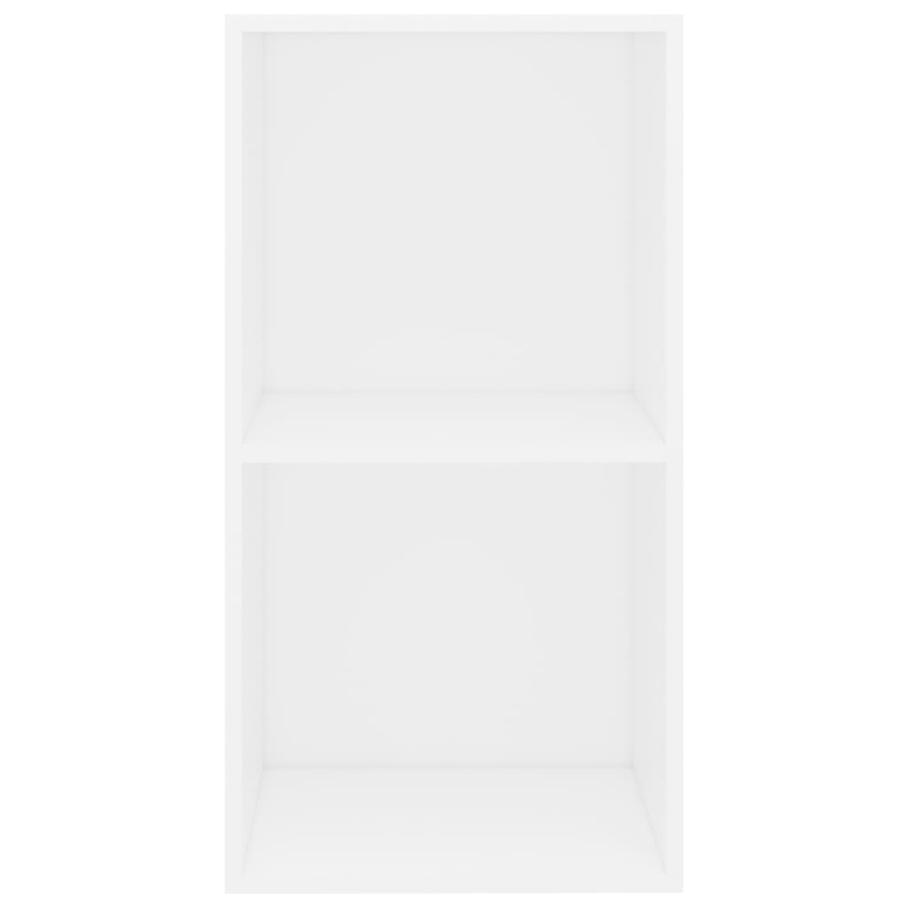 vidaXL 2-Tier Book Cabinet White 15.7"x11.8"x30.1" Chipboard