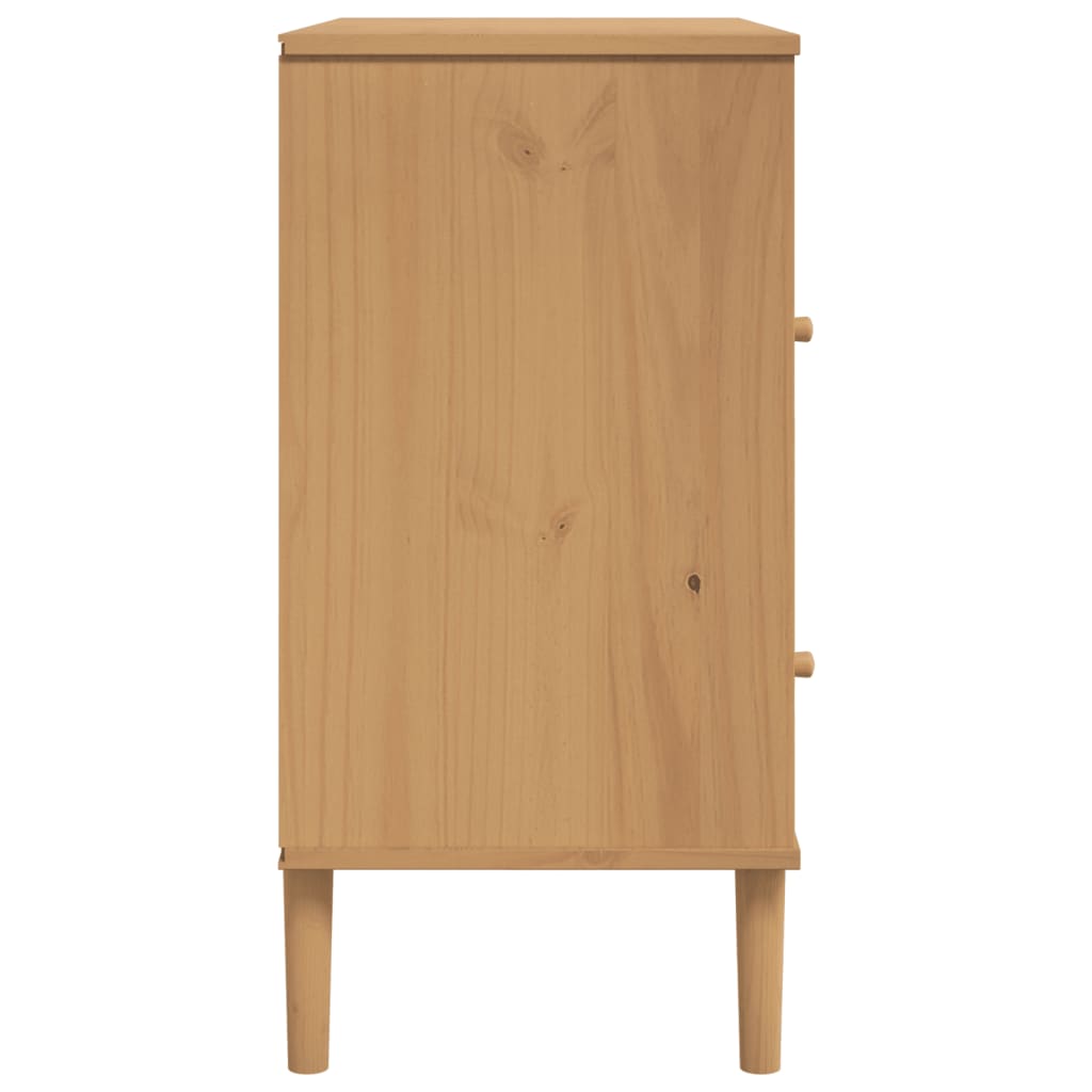 vidaXL Sideboard SENJA Rattan Look Brown 31.5"x15.7"x31.5" Solid Wood Pine
