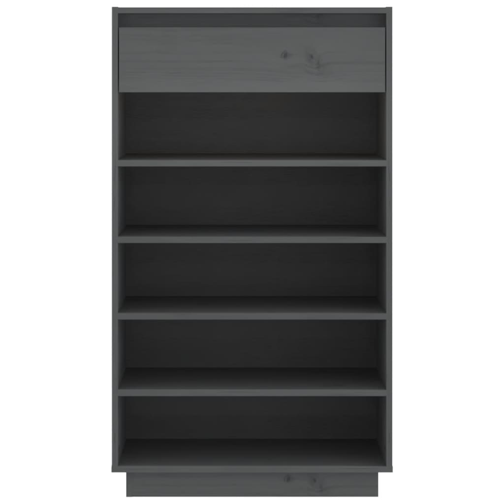 vidaXL Shoe Cabinet Gray 23.6"x13.4"x41.3" Solid Wood Pine