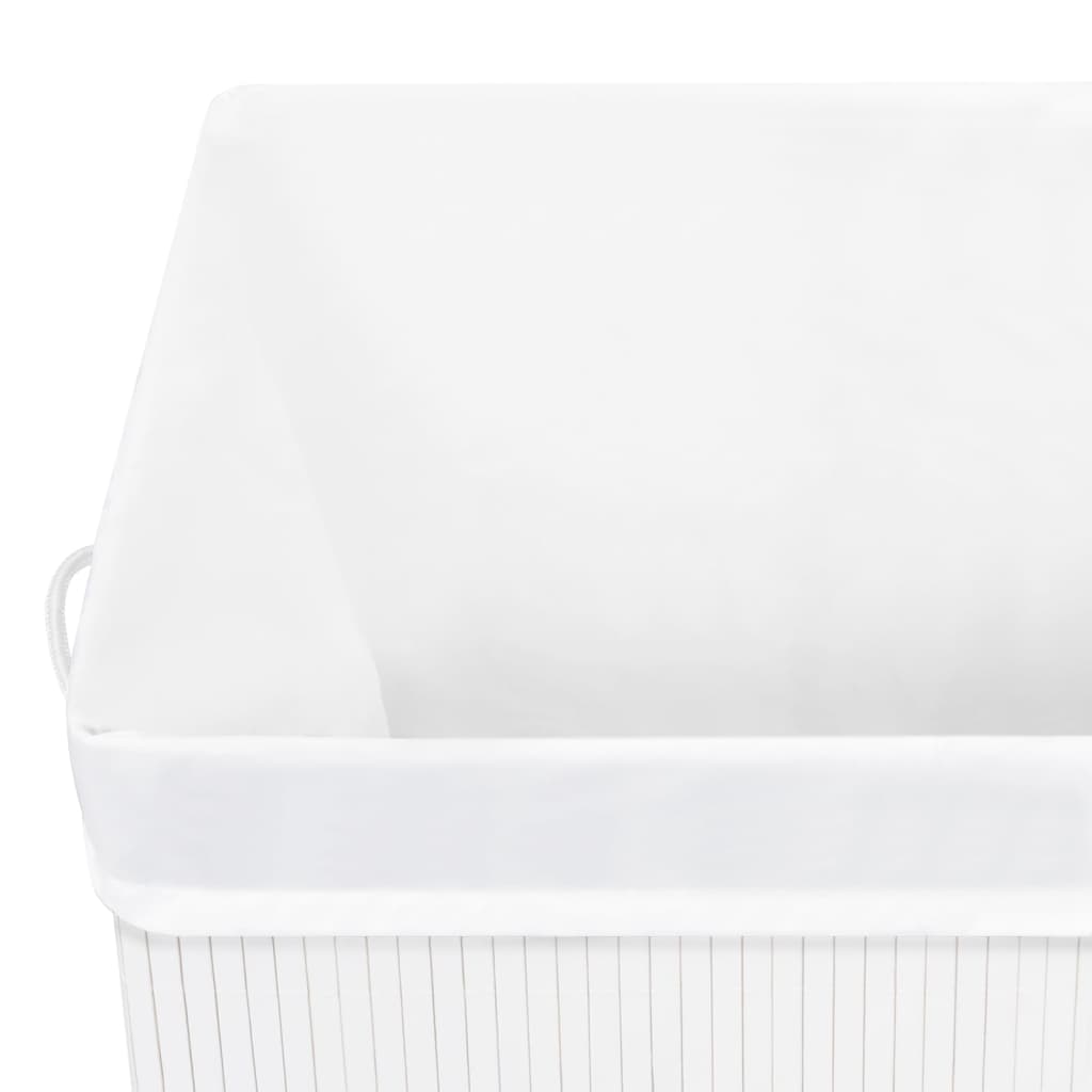vidaXL Bamboo Laundry Basket with Single Section White 21.9 gal