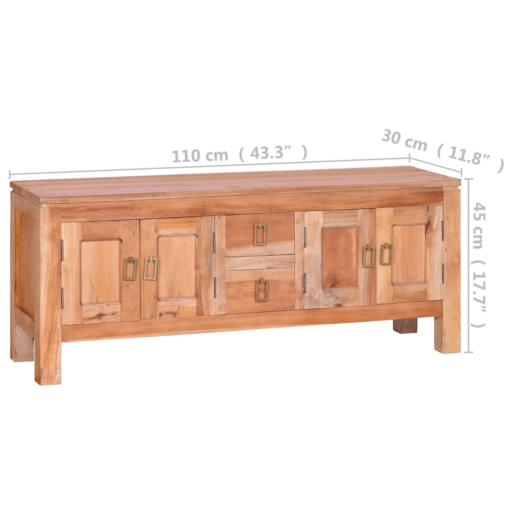 vidaXL TV Cabinet 43.3"x11.8"x17.7" Solid Mahogany Wood
