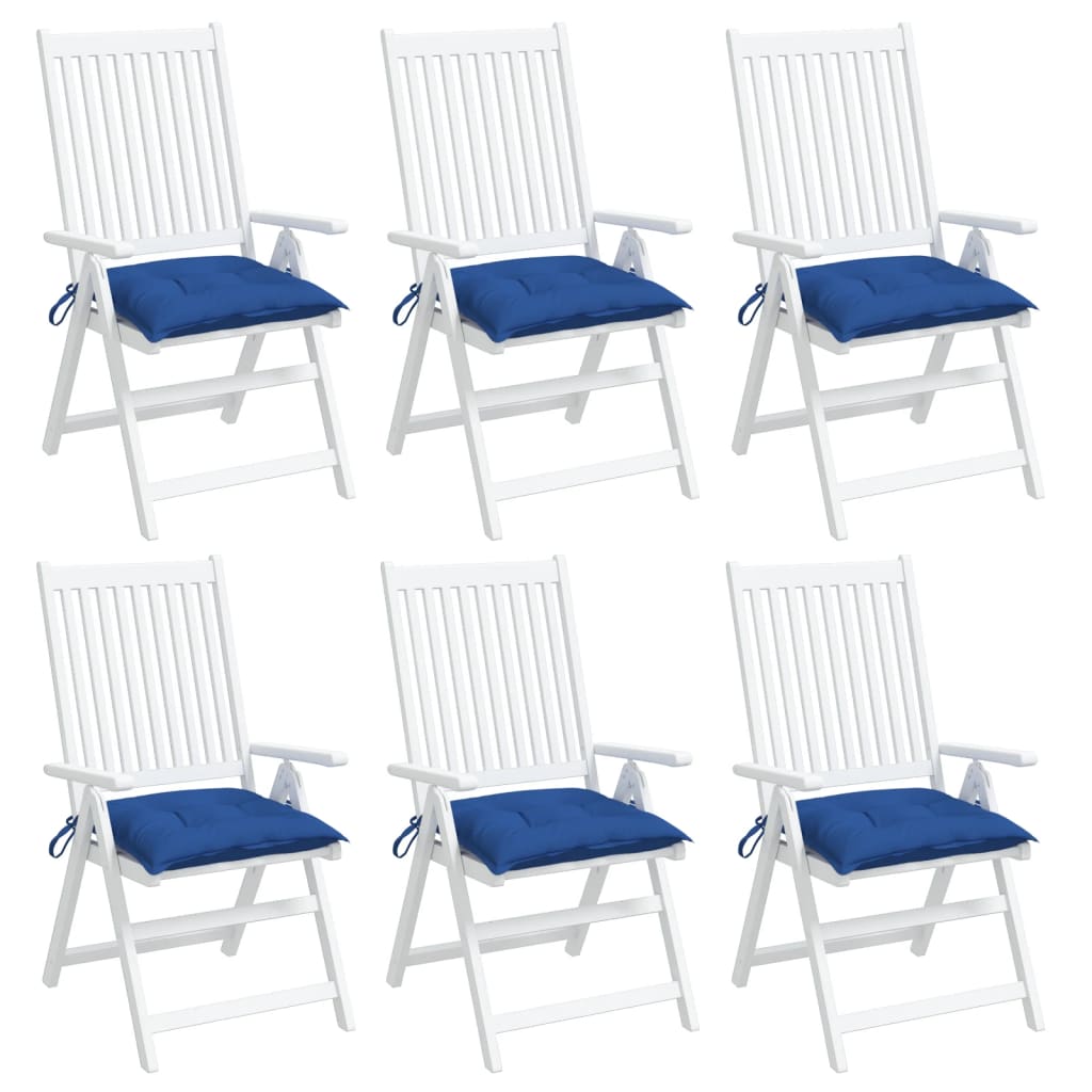 vidaXL Chair Cushions 6 pcs Blue 19.7"x19.7"x2.8" Oxford Fabric