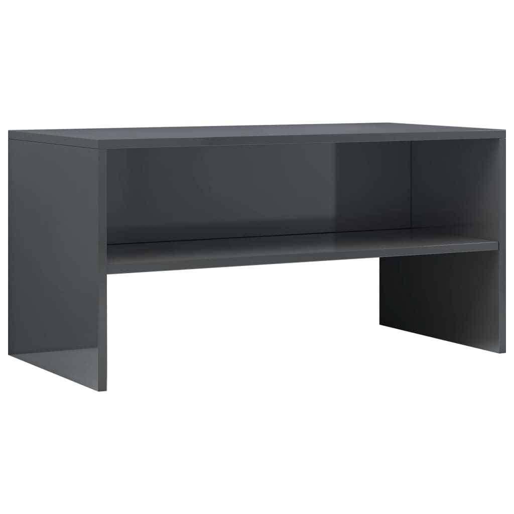 vidaXL TV Cabinet High Gloss Gray 31.5"x15.7"x15.7" Engineered Wood